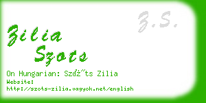 zilia szots business card